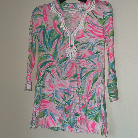 Lilly Pulitzer Kaia Knit Multi Croc My World Tunic Top Size M - Picture 2 of 9